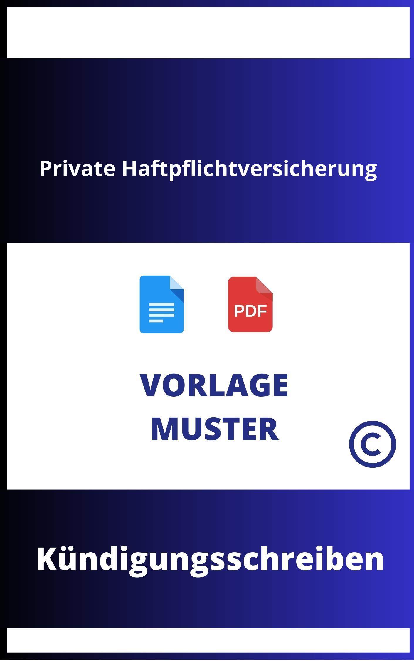 K Ndigungsschreiben Private Haftpflichtversicherung Muster Vorlage Pdf Word