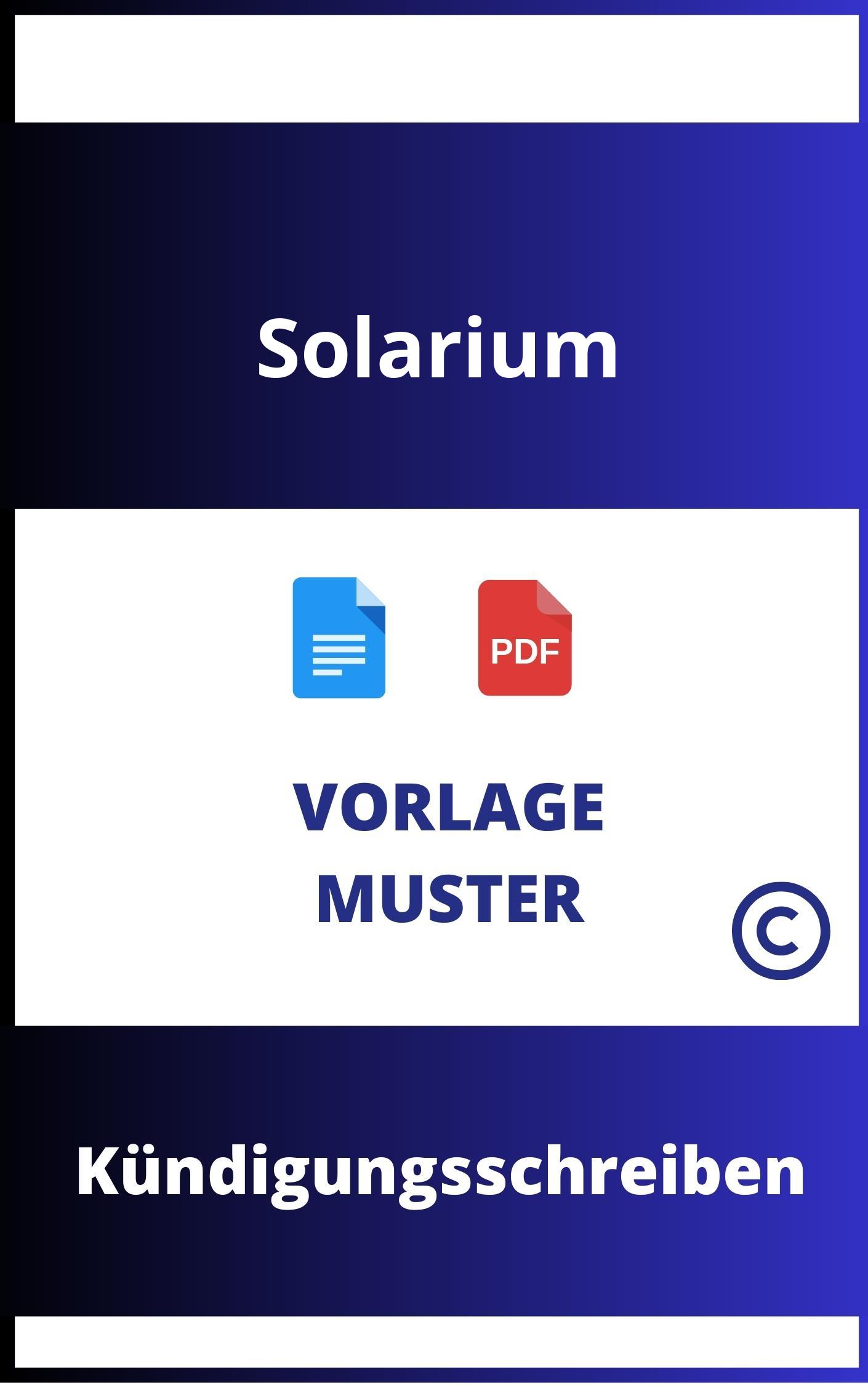 Kündigungsschreiben Solarium